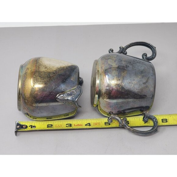 Vintage William Rogers Spring Flower 2032 Silver-Plated Creamer & Sugar Bowl Set - Picture 16 of 16